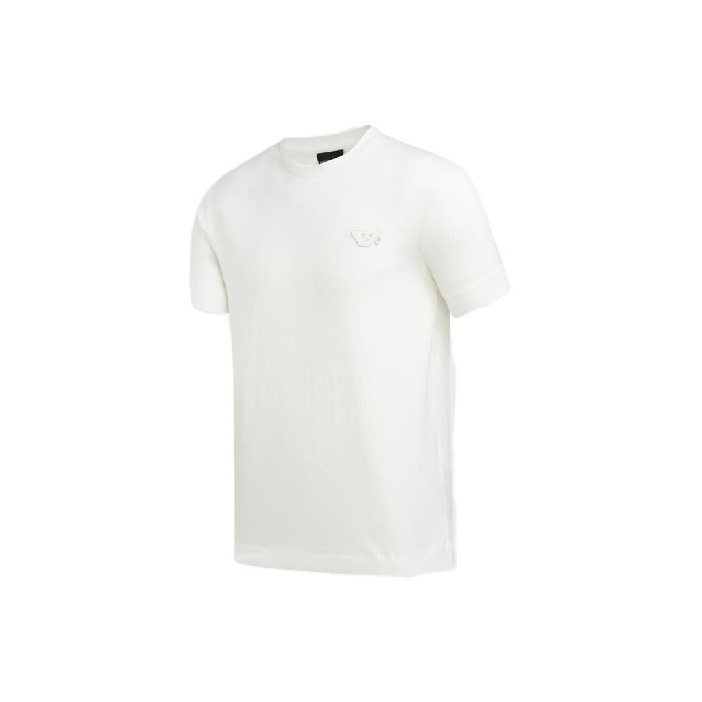 Emporio Armani Solid Color Round Neck Short Sleeve T-Shirt Men tops White 3L1TEY-1JUVZ-0101