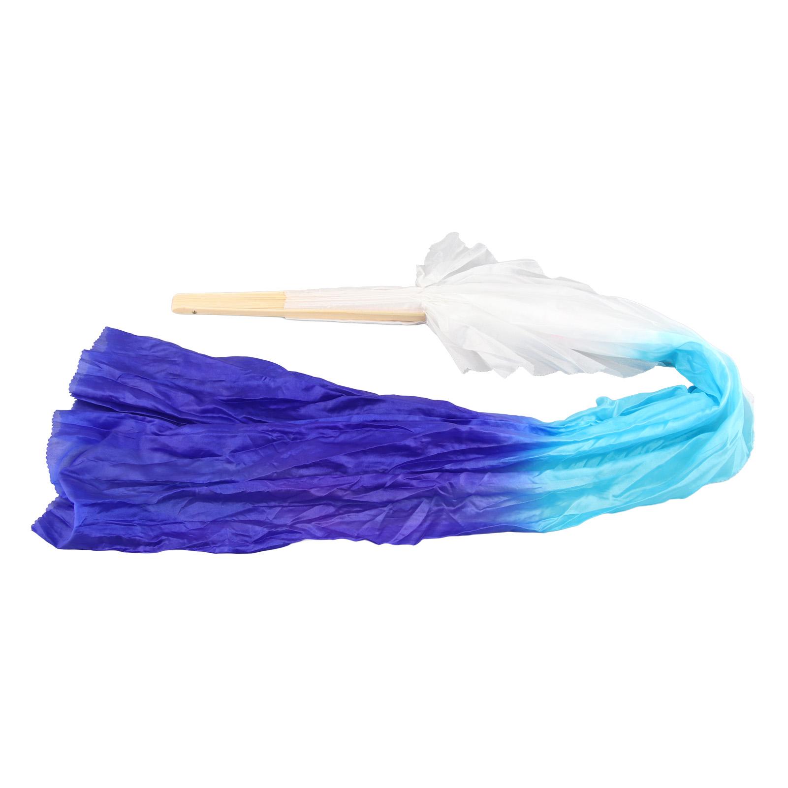 1 Paire   Éventail de Danse Doux Magnifique Classique pour Performance Danse du Ventre Apprentissage 1,5m blue