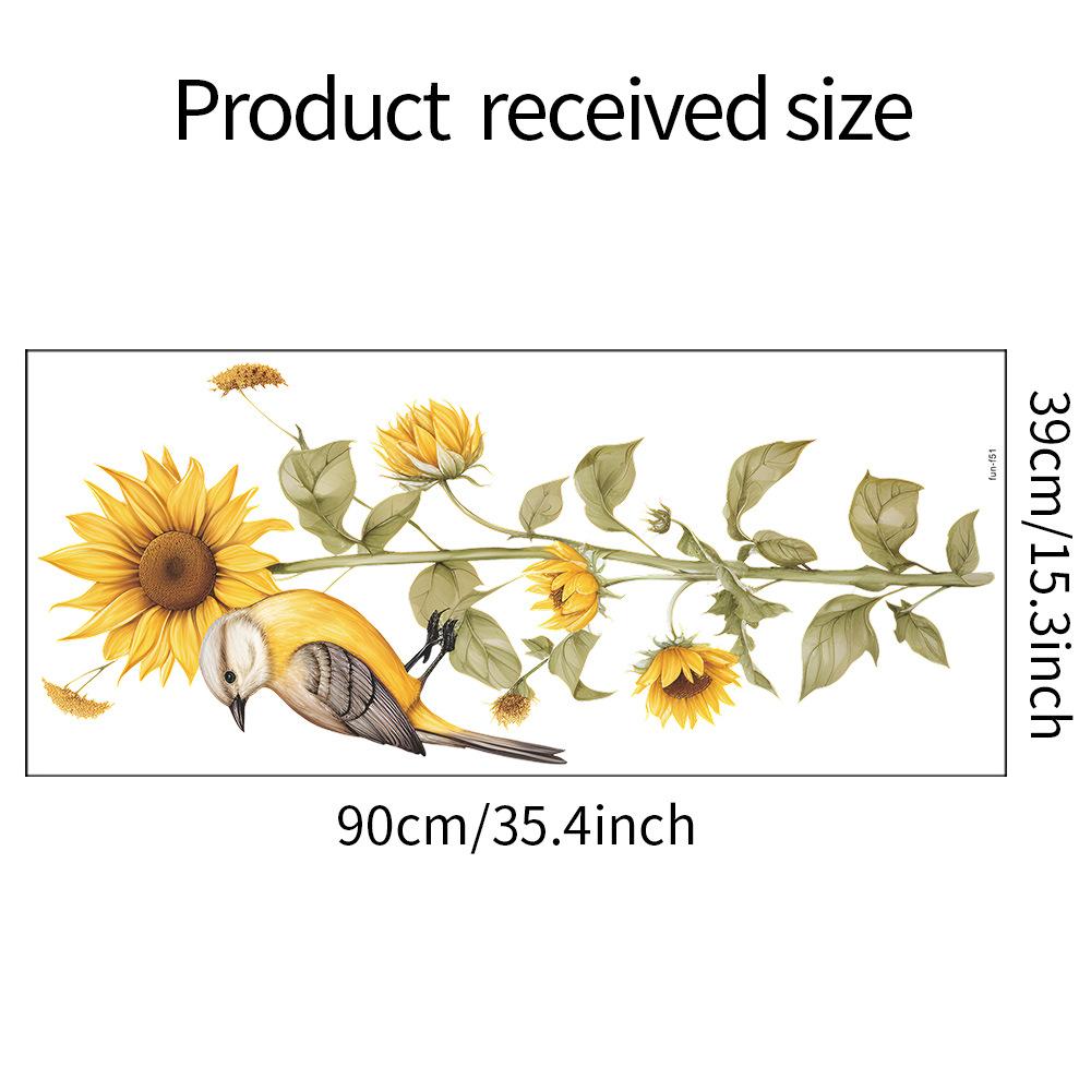 

Акварель Подсолнухи Цветы Птица Спальня Гостиная Домашнее Украшение Декоративные Наклейки На Стены 39*90CM/fun-f51