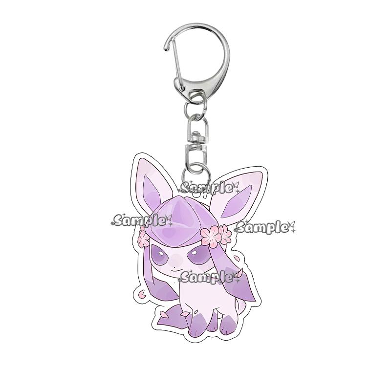 Anime Cartoon Umbreon Eevee Espeon Acrylic Keychain Key Chain Ring Backpack Charm Accessories Homemade Pendant Gift for Friends