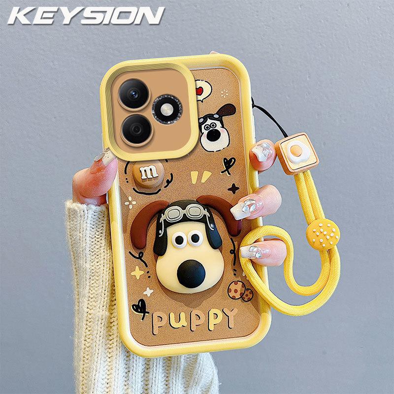 

KEYSION Shockproof Case for HONOR X8d with Lanyard Soft Silicone Cute 3D Cartoon Doll Phone Back Cover for Honor X8d for Honor X8d