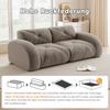 Frameless Modular 2-Seater Sofa, High-Density 32D Foam, Suitable for Living Room, Chenille Fabric, Non-Slip Design, No Assembly Required, Brown