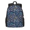 Blue Leaf Print Backpack Abstract Leaves Trekking Backpacks Student Unisex Designer Big School Bags Funny Rucksack