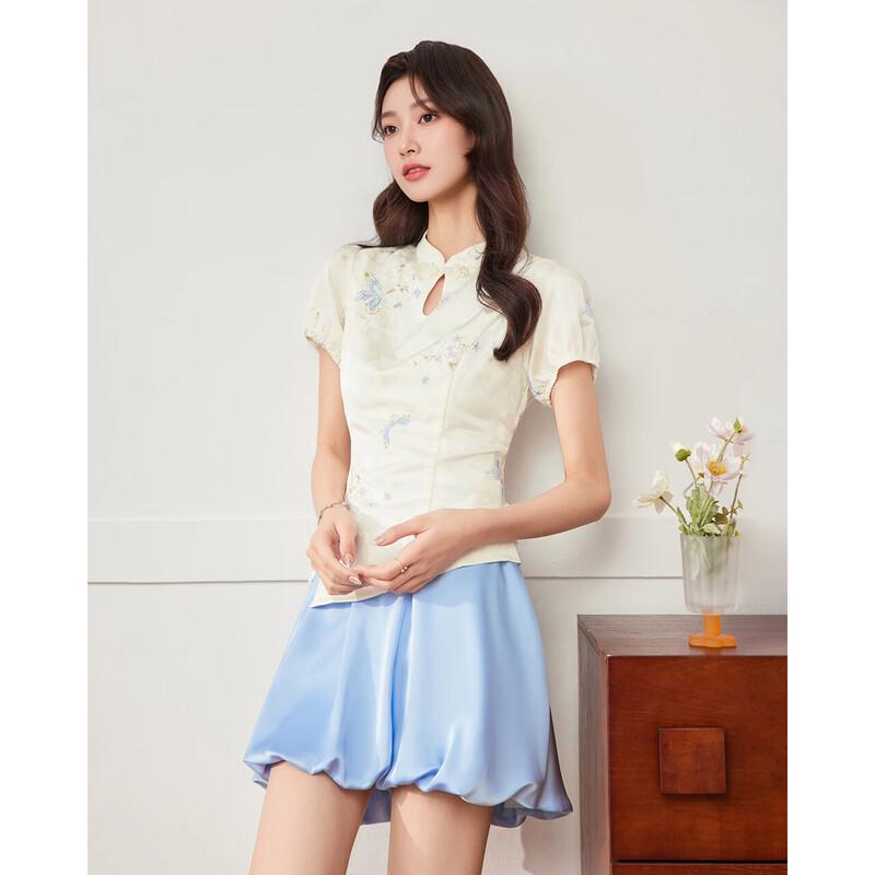 IEF 2026 Summer New Chinese Style Two-piece Short Skirt Set