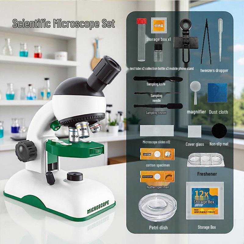 

Xueyouma 1200x Optical Microscope Set for Kids - View Bacteria, Ideal for School Science Experiments