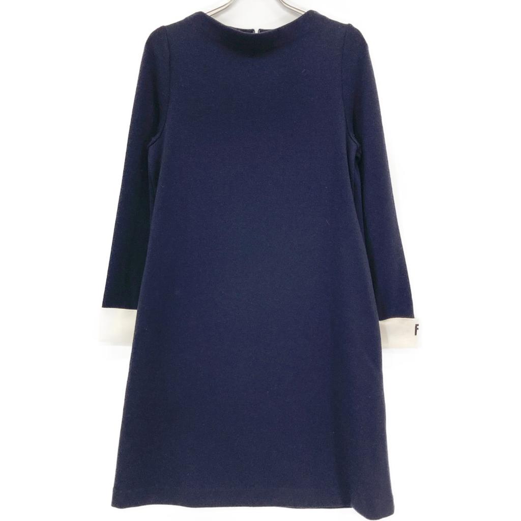 FOXEY BOUTIQUE 42319 Navy Knit Dress Letter F One Piece dress 42 NavyUsed