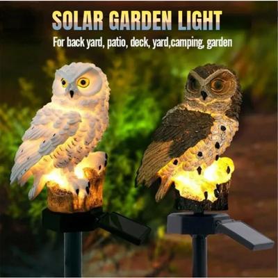 Lâmpada Solar Externa Coruja Animal Luzes de Jardim Alimentada Luz Solar LED À Prova D'água Iluminação de Paisagem Caminho Pátio Gramado Decoração de Jardim