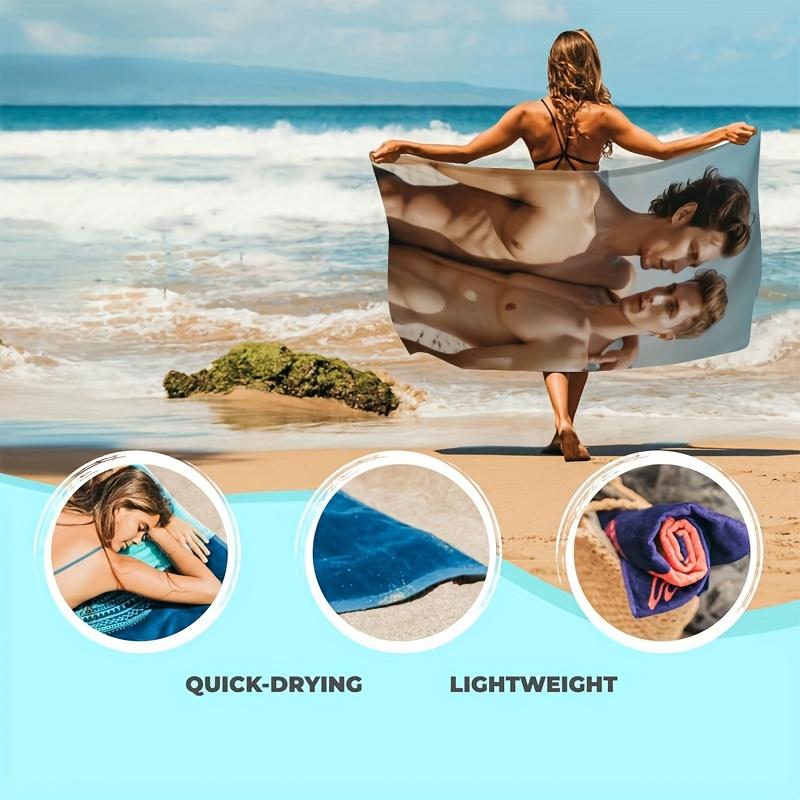 Muskulöse Männer Druck Strandtuch, Ultrafeine Mikrofaser, Schnelltrocknend, Maschinenwaschbar, Ideal für Yoga Schwimmen Strand Camping