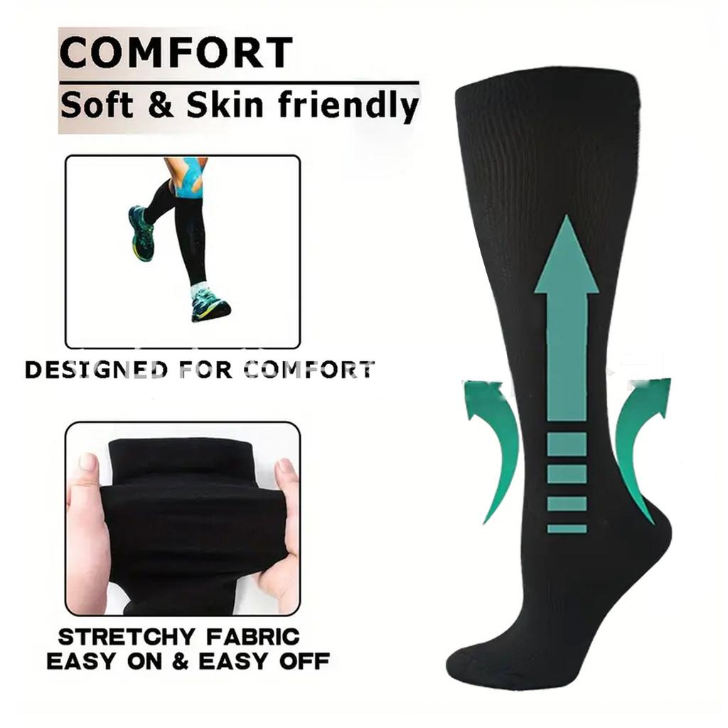 Plus Size Compression Socks Fat Large Leg Sports Socks Running Cycling Fat Calf Stockings Pressure Leg Fitness Varicose Veins