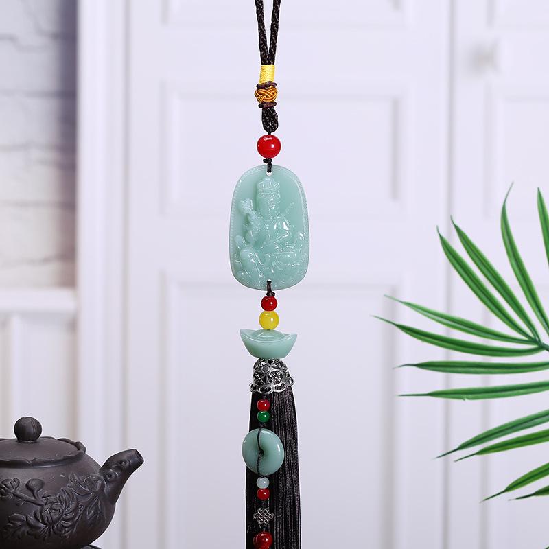 1 Stück Rein und Raus Ping An Runder Buddha Anhänger Pixiu Autoanhänger Ping An Zeichen Autodekoration