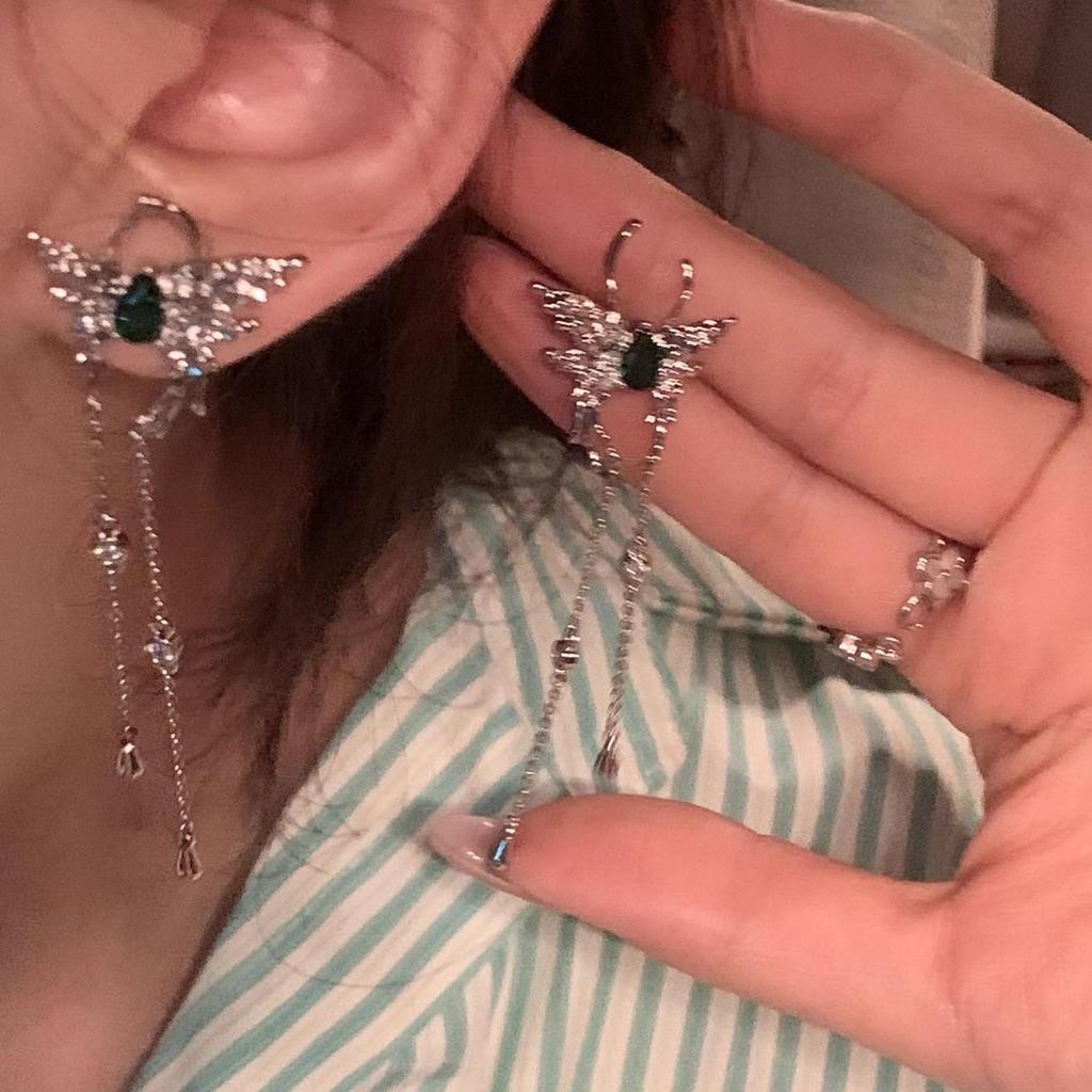 Elegant Long Tassel Full Diamond Earrings for Evening and Banquet