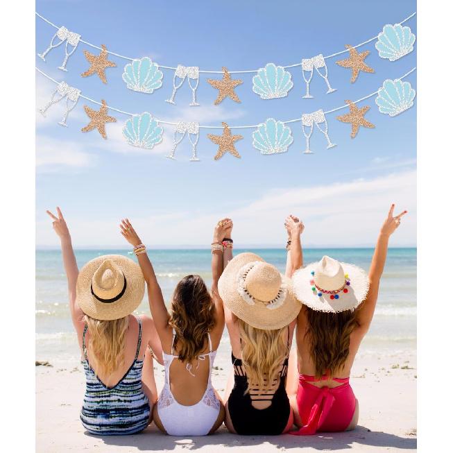 Coastal Bachelorette Party Garland Banner for Beach Bach Last Toast on the Coast Bachelorette Party Decorations