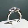 Moissanit Verstellbarer Drei-in-Eins Offener Ring: Acht Herzen, Acht Pfeile Design für Frauen