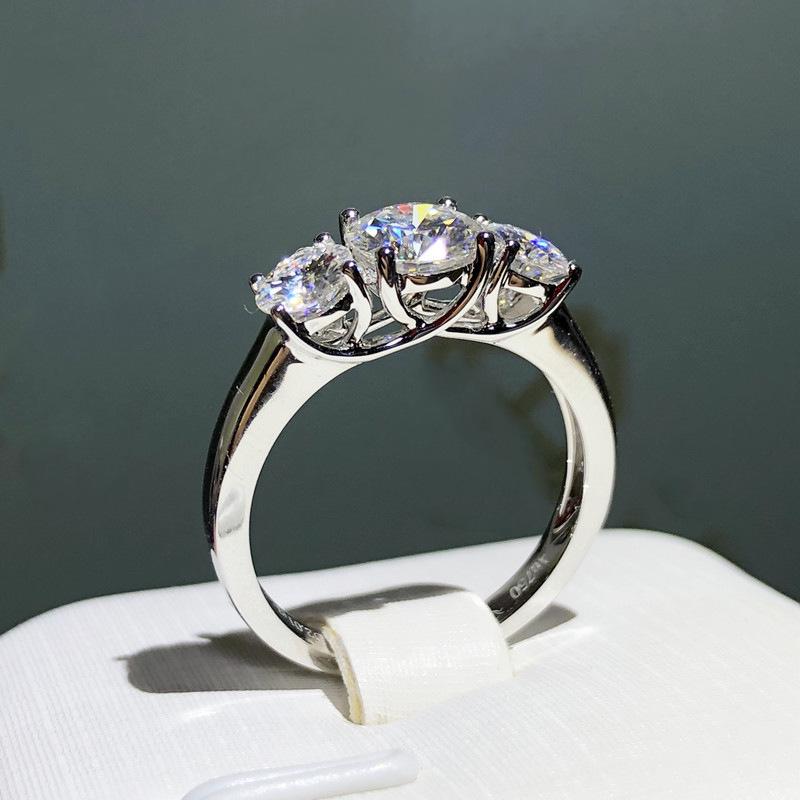 Moissanit Verstellbarer Drei-in-Eins Offener Ring: Acht Herzen, Acht Pfeile Design für Frauen