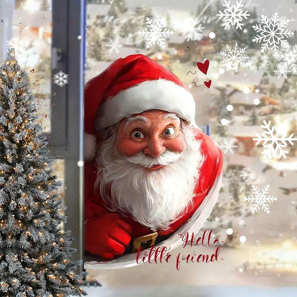 Symulowana świąteczna naklejka na szklane okno Dwustronna wizualna dekoracyjna naklejka na okno Nowy Rok