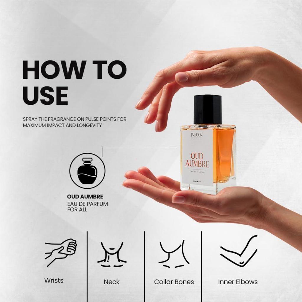 Oud Aumbre Eau De Parfum for Men 50ml | Perfume for Men Long Lasting Smell | Luxury Rose, Raspberry & Geranium Notes Fragrance |