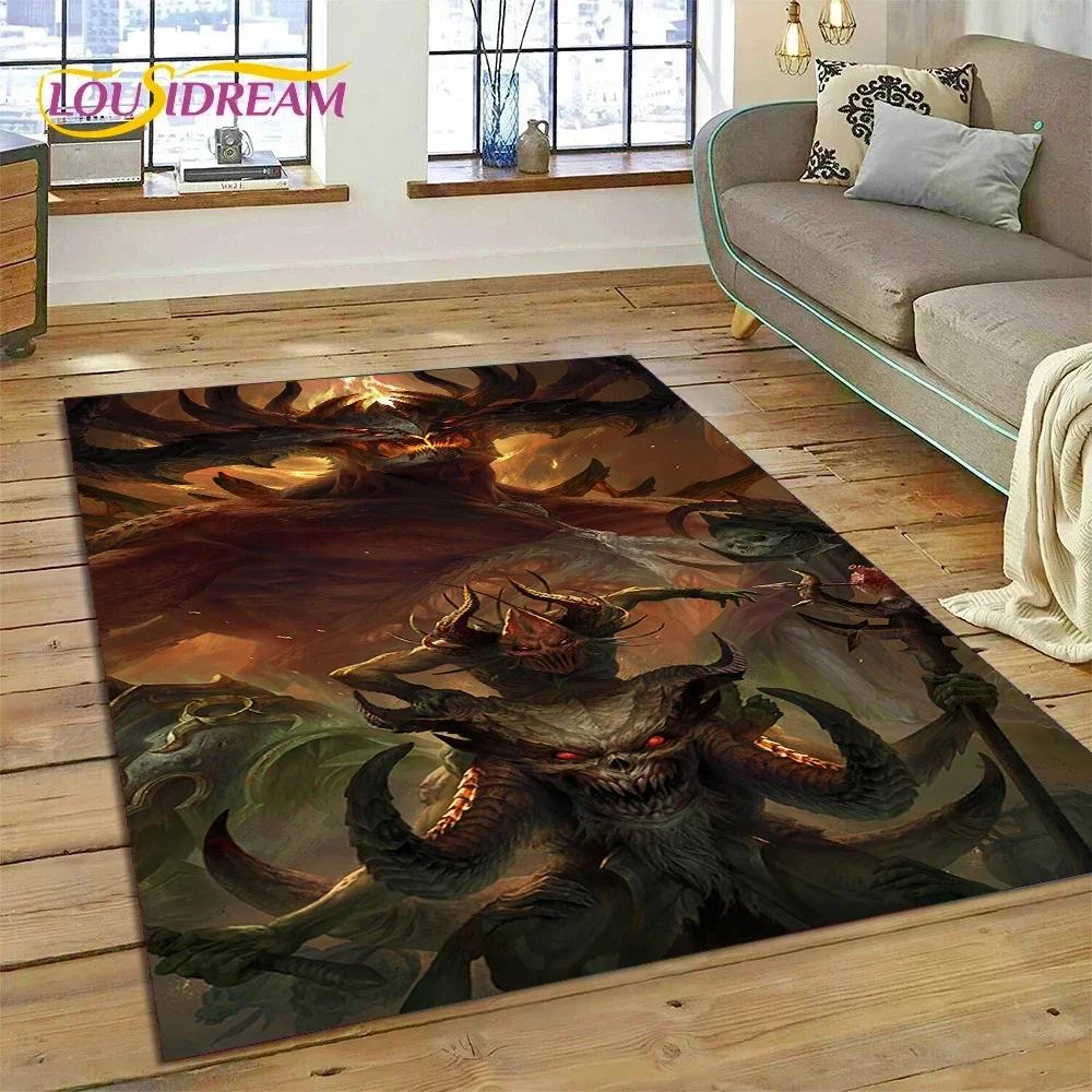 Diablo 3D Retro Game Gamer Carpet Rug for Bedroom Living Room Home Sofa Decoration,Children Play Game Large Decor Floor Mat Gift