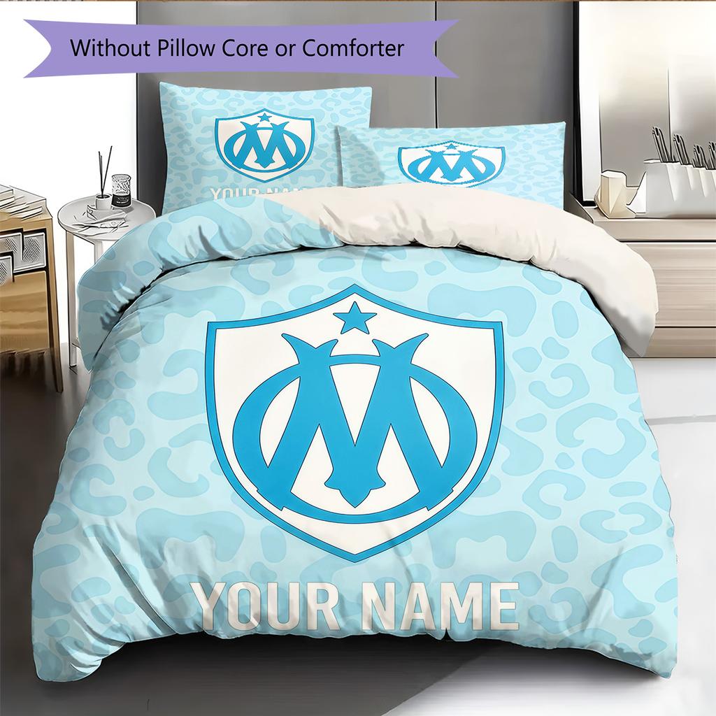 Custom Name Marseille Pattern Bedding Quilt Set Home Decoration Gift (1 * Duvet Cover + 2 * Pillowcase Without Core)