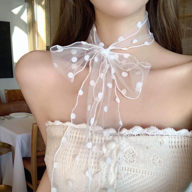 2026 New Pastoral Style Lace Hair Scarf Adjustable Soft Wrap Sweet Bow Headband Elegant Turban Accessories Ribbon Hair Strap