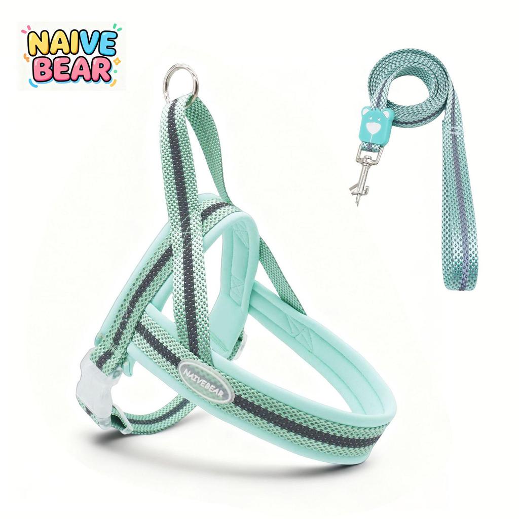 Saddle-Style Shock-Absorbing Dog Harness and Leash for Walking Bichon, Teddy, Corgi