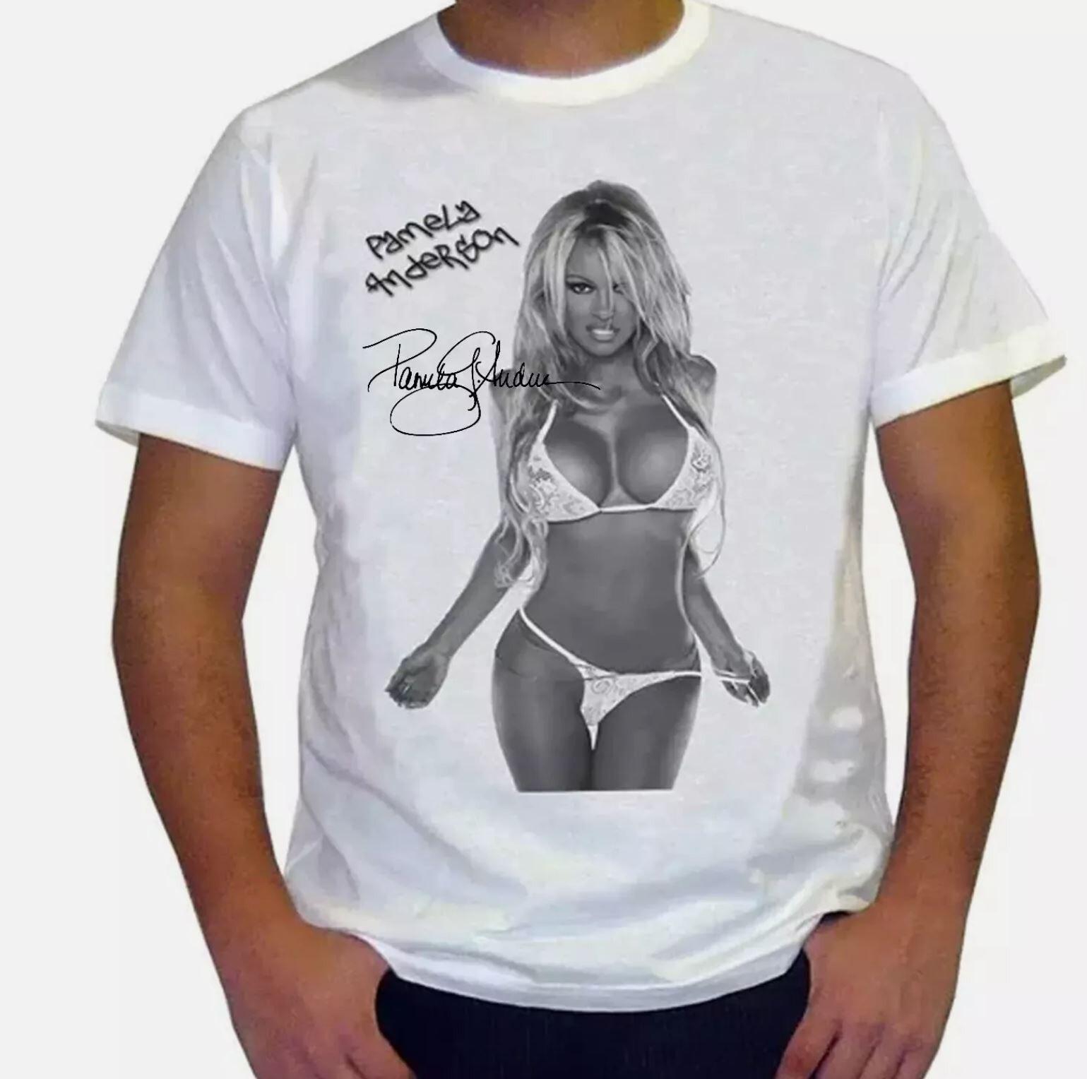 PAMELA ANDERSON Signed WHITE T Shirt Size S-5XL M