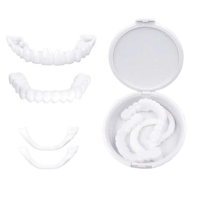 10-2Pairs Dentures Teeth Denture Care Whitening Alternative Smile Snap Tooth Comfort Upper and Lower Jaw Denture for Men Women