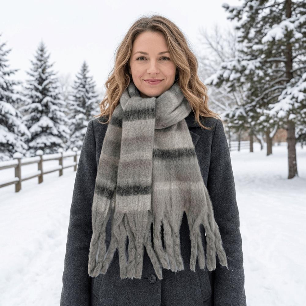 Rainbow Winter Cashmere Scarves Tassel Long Shawl Sweet Stripe Wool Scarf  Student