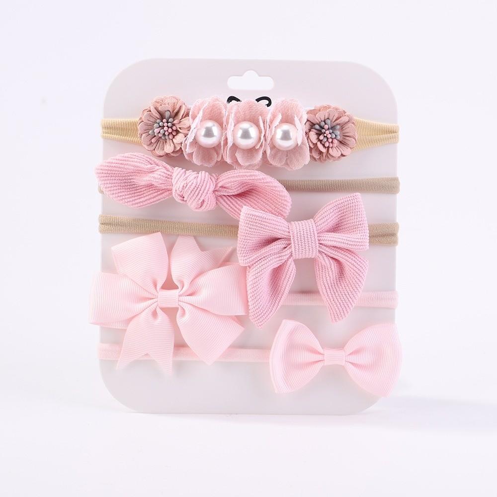 10Pcs Luxury Nylon Elastic Headband Flower Lace Hair Ties  for Baby Girl Infant Newborn Toddler