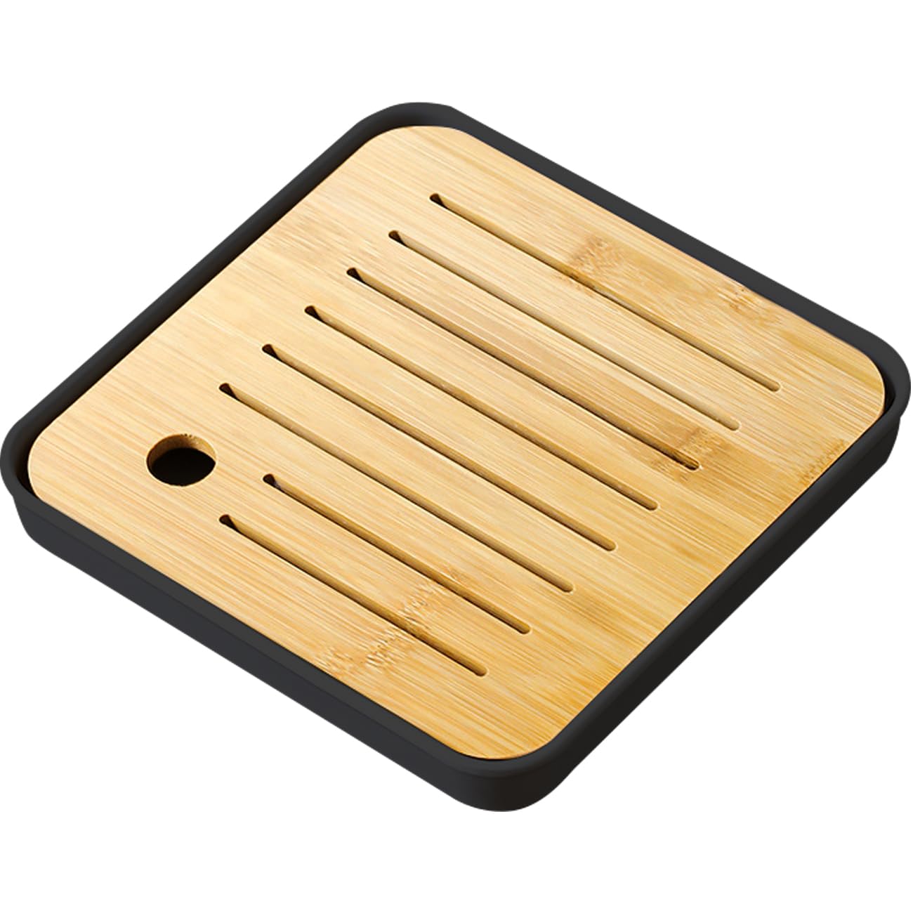 

HIGHAWK Tea Tray, Bamboo Plate with Water Storage, Tea Tray for Tea Ceremony Utensils, Resin Plate, Storage, Removable Plate, Hollow, Drainable