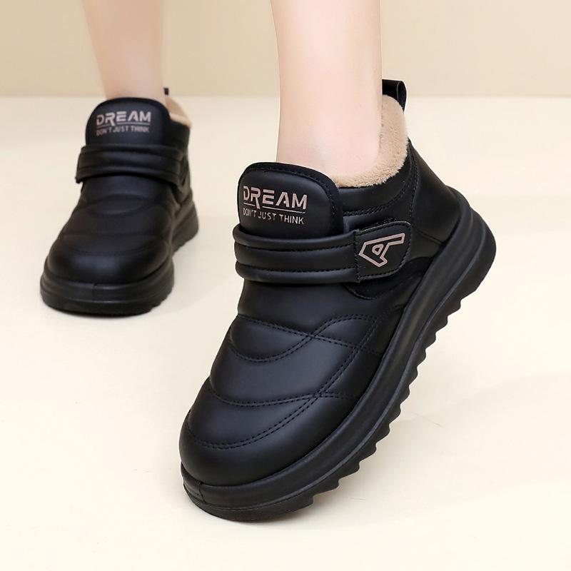 Bottes de neige chaudes en polaire et épaissies, chaussures décontractées, à la mode et polyvalentes à velcro antidérapantes