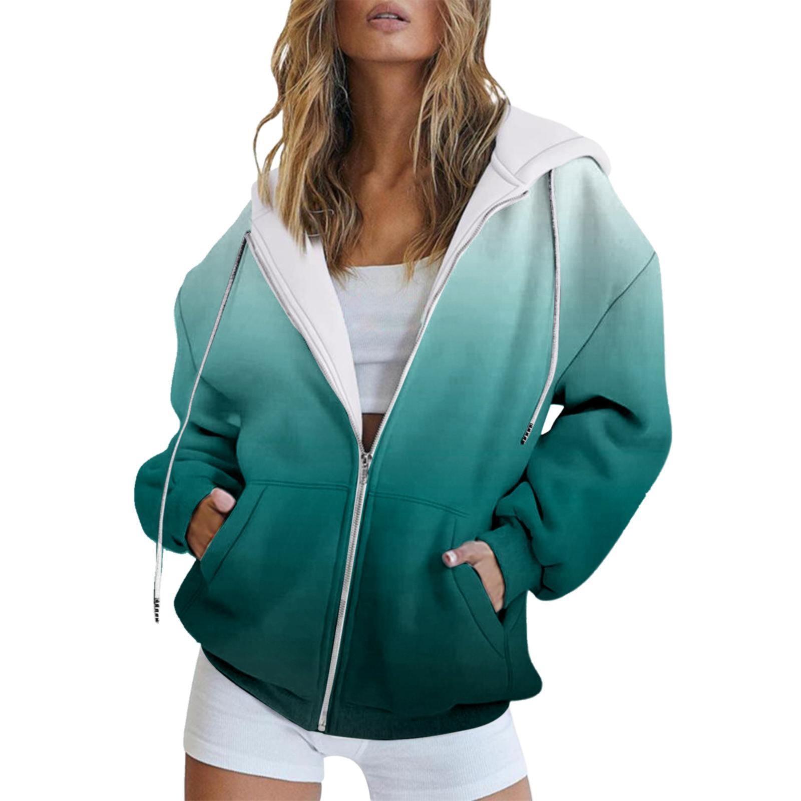 

Верх с капюшоном для весны и осени, новая серия Gradient, облегающий кардиган, толстовка с капюшоном, цельный сменный элемент для волосMC4 6XL