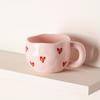 1pc 220ml Ceramic Coffee Cup Cute Creative Heart Mug Design for Office and Home Dishwasher and Microwave Safe for Latte Tea Milk