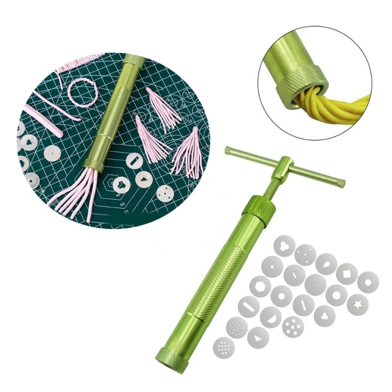 Fondant Pasta Kalıpları 20 Uçlu Kil Ekstrüderi Döner Kalıplar Aleti Pişirme Aleti Şeker Hamurları Ekstrüder Kesici Dekore Etme Aleti