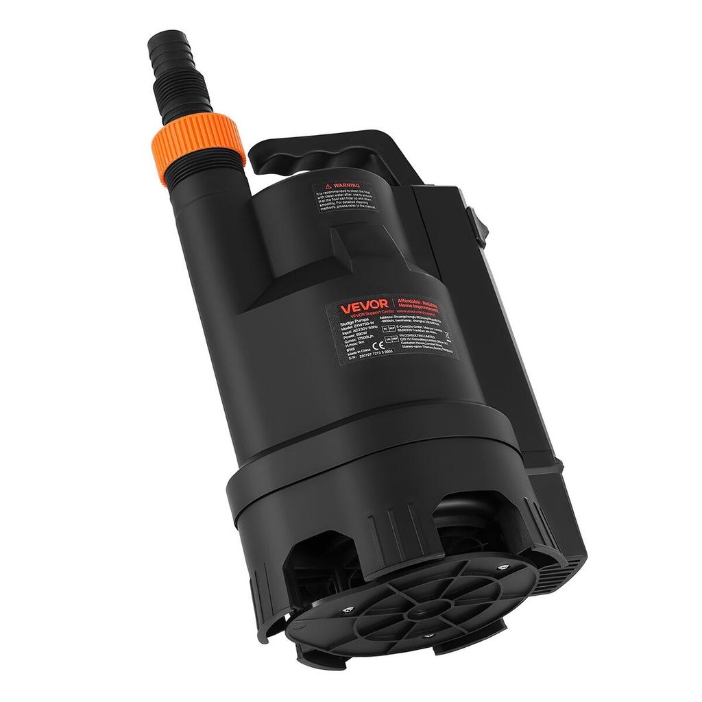 690W Submersible Sump Pump, 17500 L/H, PP-GF20 Submersible Sewage Dirty Clean Water Pump with Automatic Float Switch, Long Cord, 9M Max Lift, for