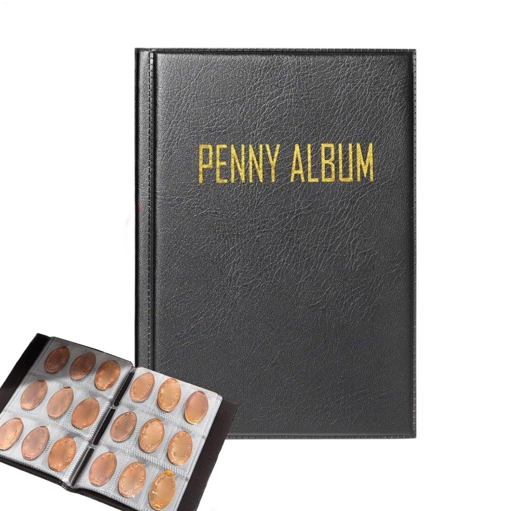Penny Album Pressed Penny Book Hold 108 Coin Holder Storage Organizer for Currency Bill Display Souvenir Travel Kids Stamp Home