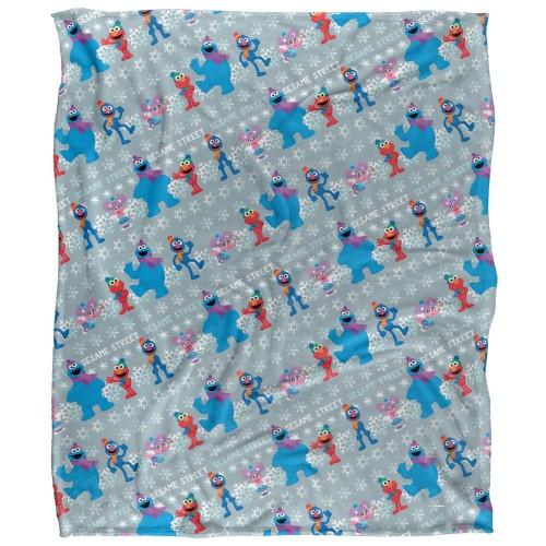 Sesame Street Silky Snow Holiday Supersoft Blanket