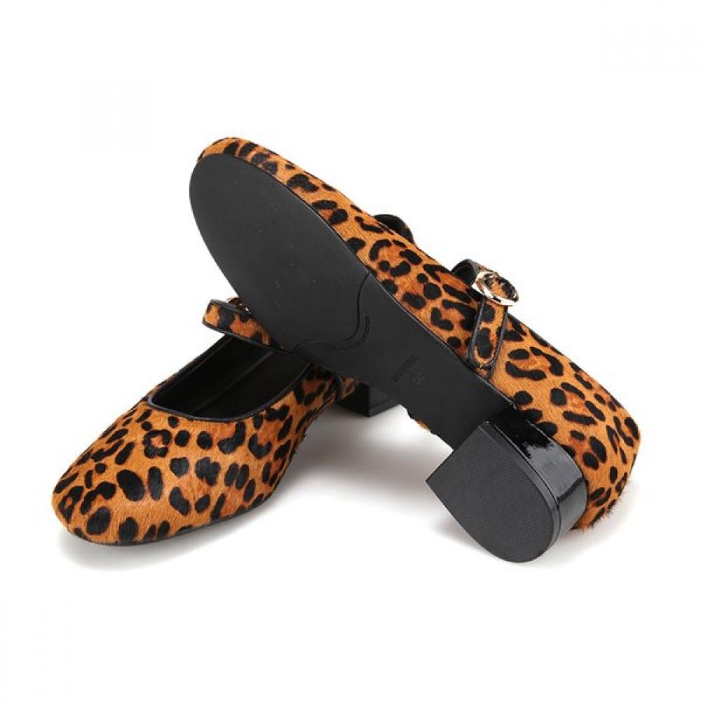 BARBARA Leather Suede Leopard Mary Jane Pumps Bbi535cm