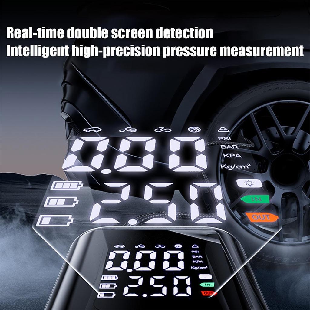 Tire Inflator Portable Compressor-Cordless Electric For Car | Auto With Digital Pressure Gauge | Electric Vehicle Inflation Accessories