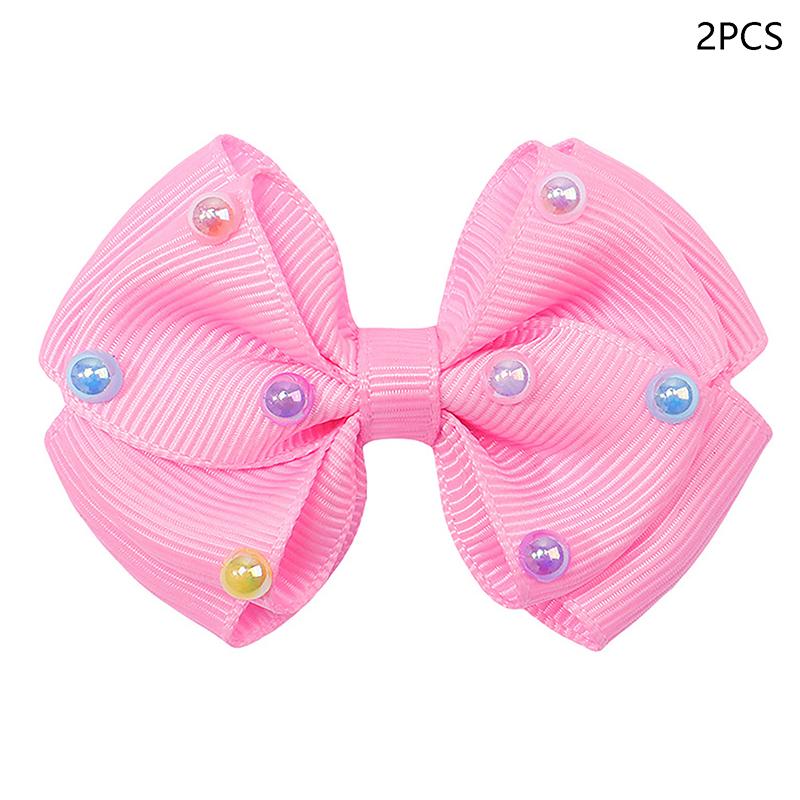 

2 шт. детские однотонные банты для волос заколки для волос лента бант шпилька для девочек заколки-банты для девочек детские головные уборы аксессуары для волос