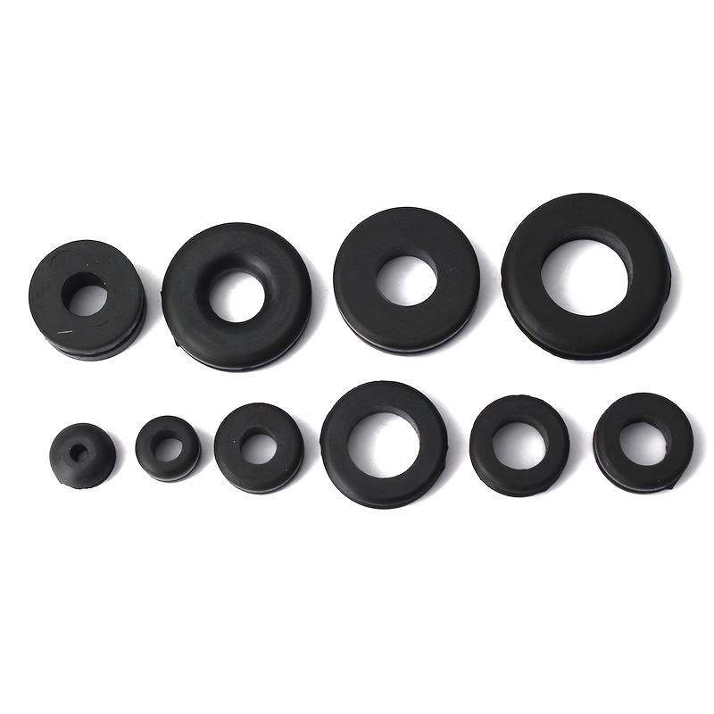 125pcs Rubber Grommet Protective Coil Double-sided Black Rubber Firewall Hole Plug Retaining Ring Car Electrical Wire Gasket