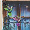 Contemporary Home Aesthetic Art Metal Hummingbird Wall Decor, Iron Colorful Bird Fence Decoration, Anti Rust Outdoor Decor Sculpture Hanging Ornaments