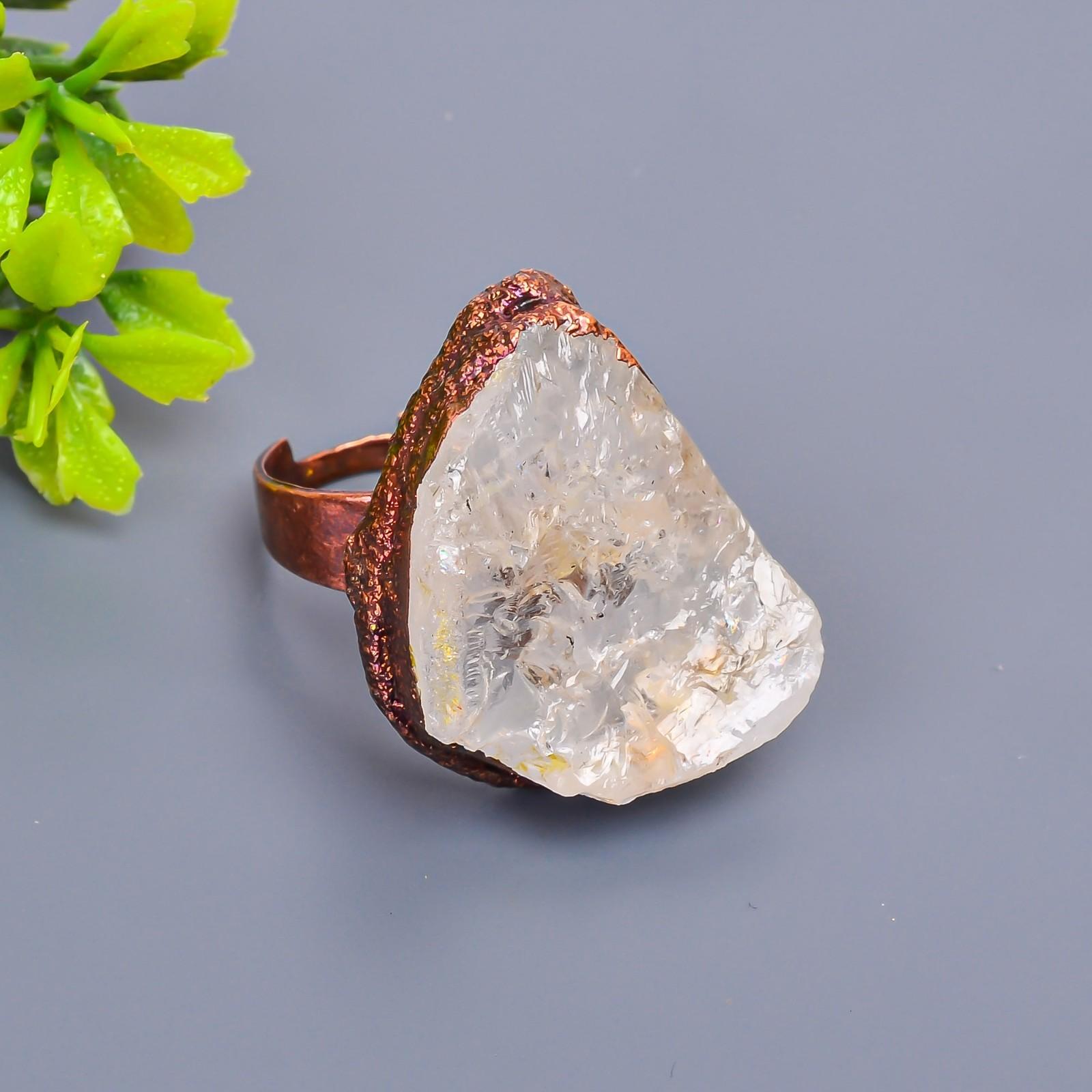 

Причудливый Кристалл Необработанный Камень Медь Арт Деко Коктейльное Помолвочное Подарочное Кольцо Ювелирное Изделие V-8