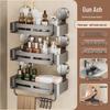 DANLE Aluminum Alloy Punch-Free Suction Cup Corner Bathroom Shelf