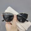 Fashionable And Cool Metal Cat Eye Sunglasses New Women'S Outdoor Photography Eyeglasses Summer Uv Protection