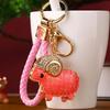Cute Sheep Zodiac Pendant Keychain Alloy Rhinestone Stylish Bag Charm for New Year Gift Family Present Accessory