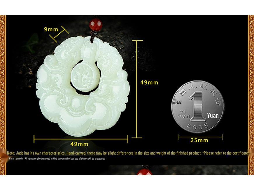 Hetian Jade Double Pixiu Pendant with Fu Character