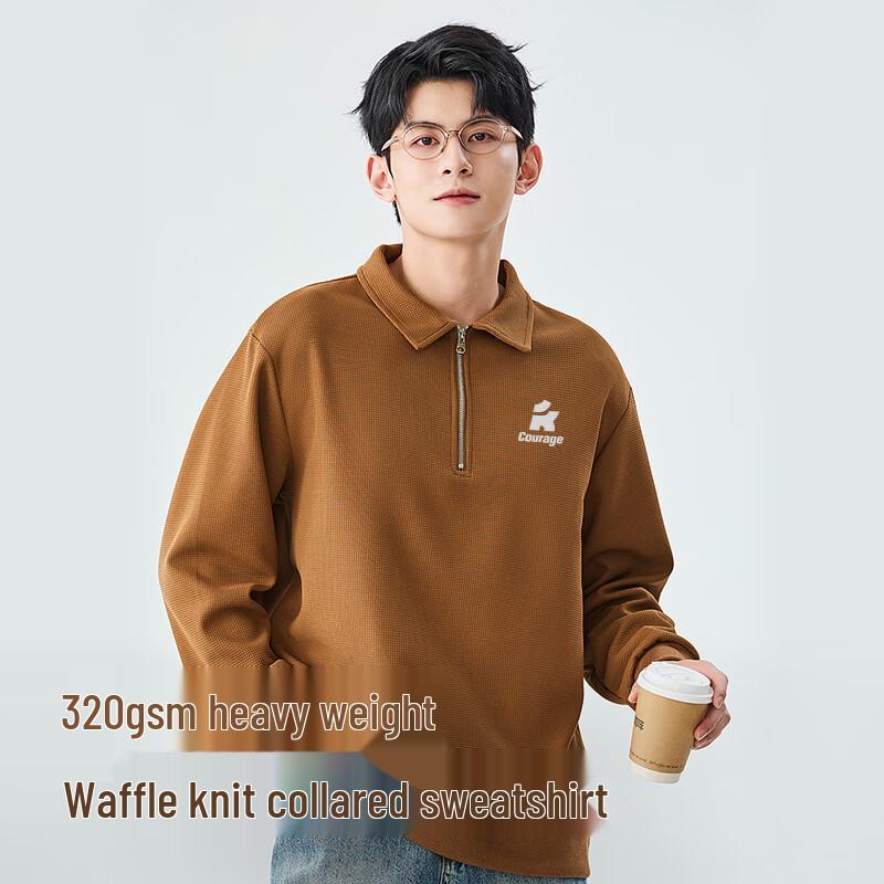 Baleno Men's Loose Fit Waffle Knit Pullover Sweatshirt