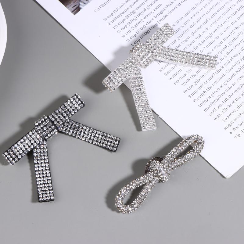 3/6Pcs Shiny Bow Brooch Collar Pin Clothing Accessories For Diy Garment Shoe Bag Jewelry Making Accessories