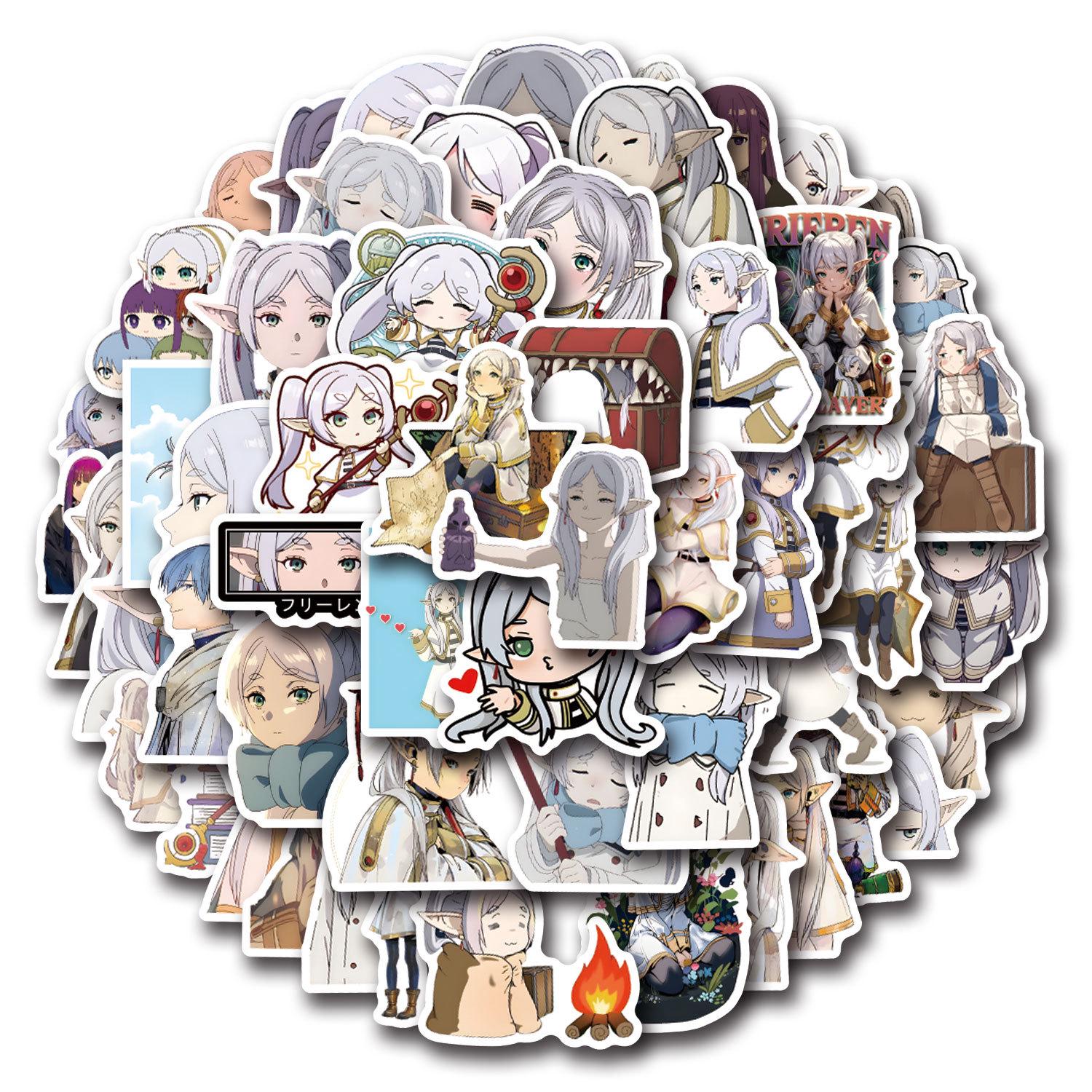55 Frieren: Beyond Journey s End Cartoon Graffiti Waterproof Stickers