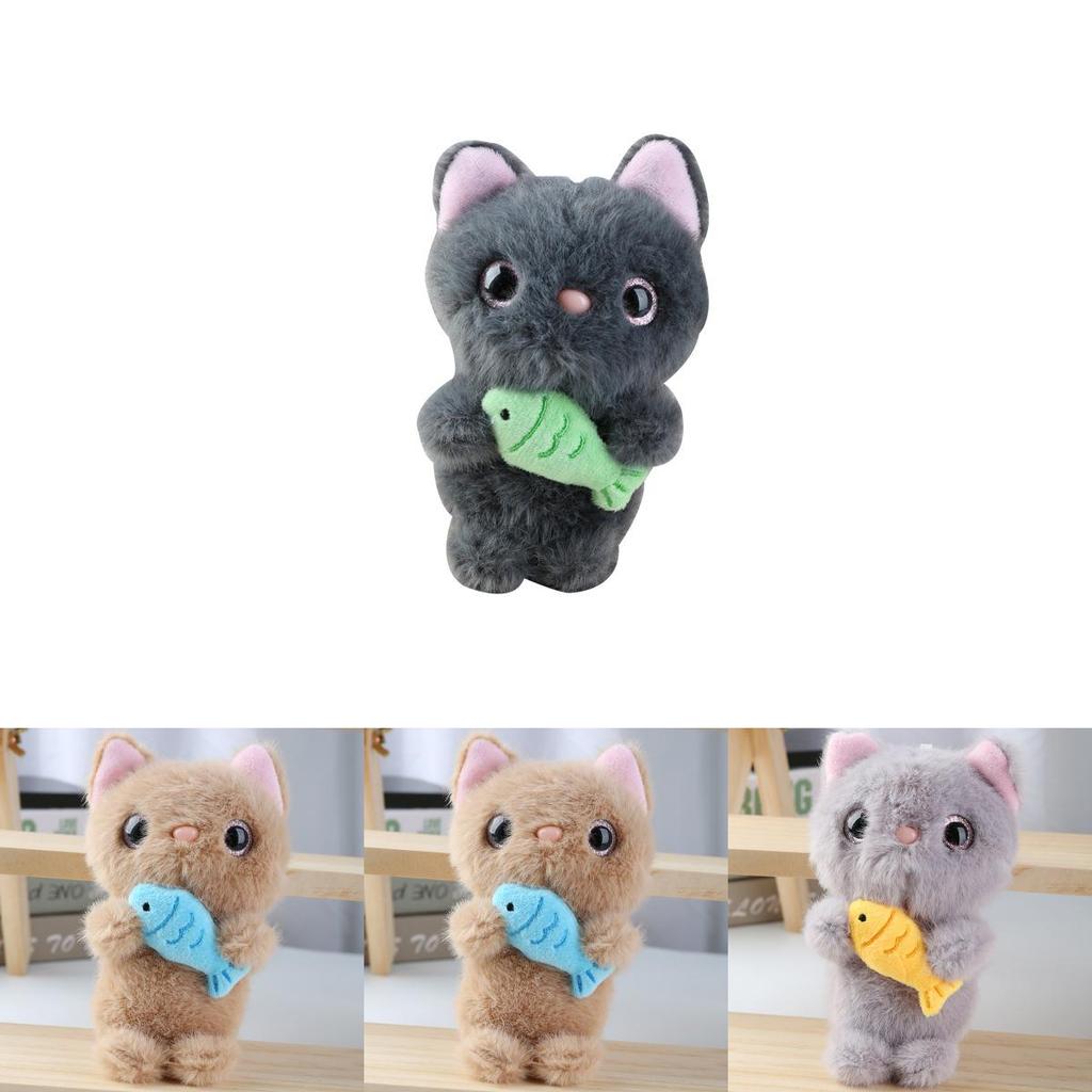 Plush Cat Keychain With Pp Cotton Filling For Bag Decor And Collectible Toy